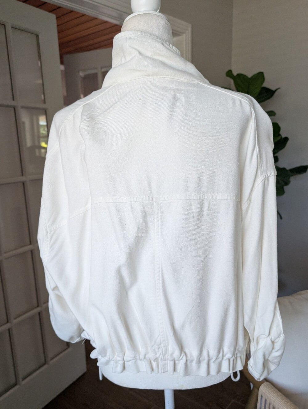 BlankNYC Cream Women's Lightweight Button-Front Utility Jacket XS - Picture 3 of 12